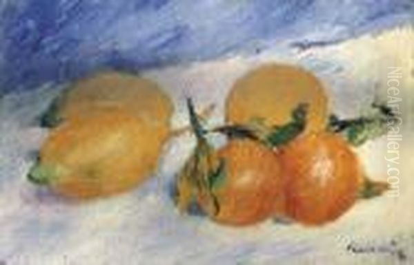 Nature Morte Aux Citrons Et Oranges Oil Painting by Pierre Auguste Renoir