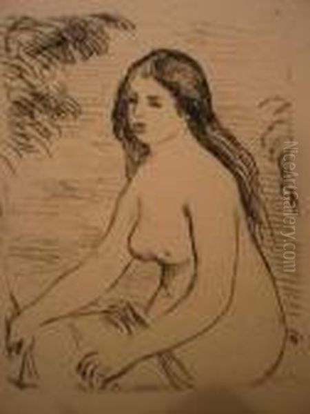 Femme Nue, Assise Oil Painting by Pierre Auguste Renoir