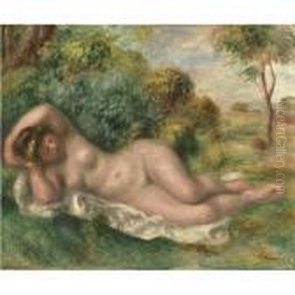 Nu Couche (la Boulangere) Oil Painting by Pierre Auguste Renoir