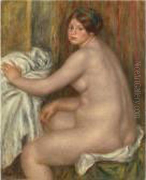 Baigneuse Assise Oil Painting by Pierre Auguste Renoir