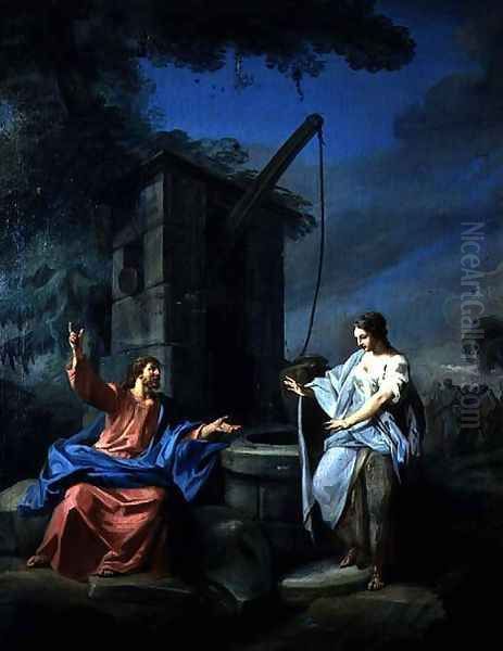 Christ and the Woman of Samaria at the Well, 1752 Oil Painting by Gabriel De Saint Aubin