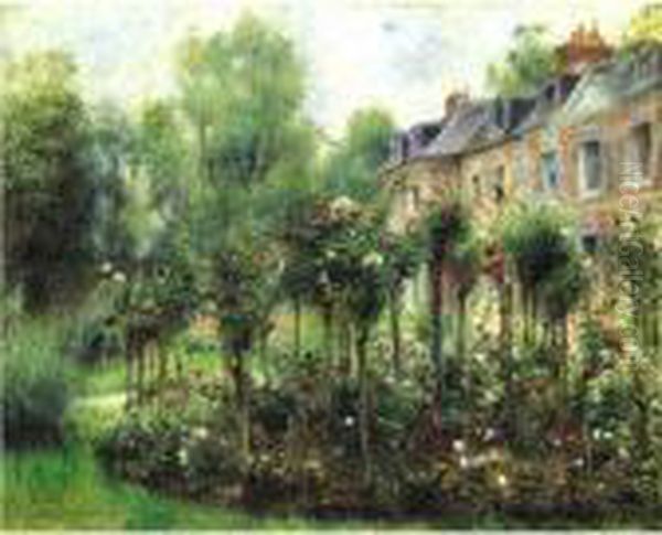 Les Rosiers A Wargemont Oil Painting by Pierre Auguste Renoir