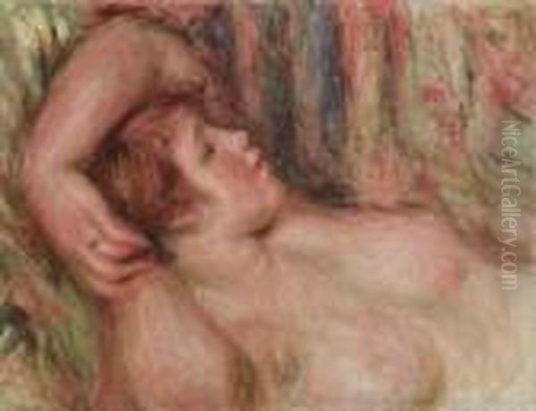 Femme Endormie Les Bras Croises Sur La Tete Oil Painting by Pierre Auguste Renoir