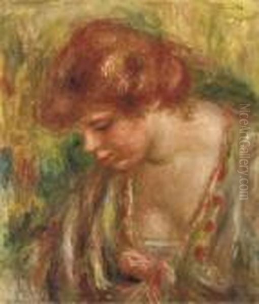 Portrait D'andree Penchee Oil Painting by Pierre Auguste Renoir