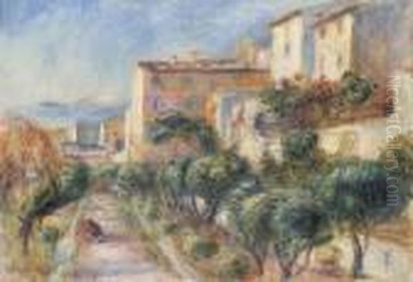 La Maison De La Poste A Cagnes Oil Painting by Pierre Auguste Renoir