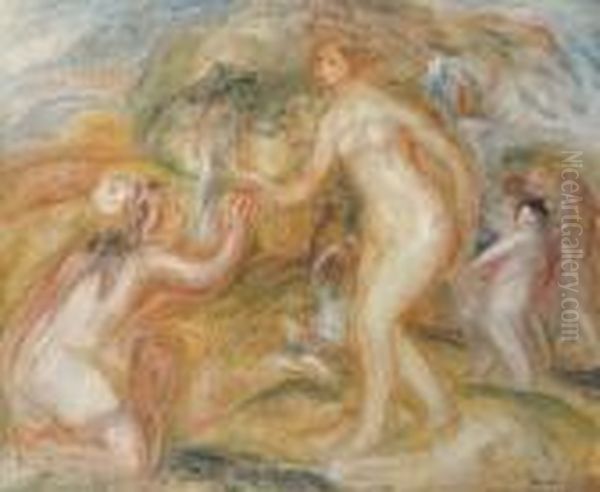 Esquisse De 'jugement De Paris' Oil Painting by Pierre Auguste Renoir