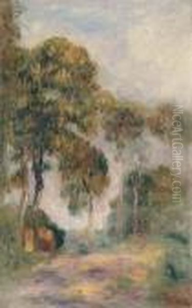 Paysage (route A Essouyes) Oil Painting by Pierre Auguste Renoir