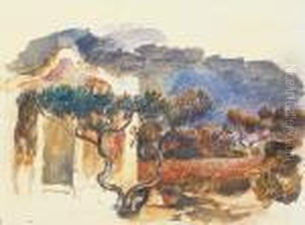 Le Cabanon Et L'olivier Oil Painting by Pierre Auguste Renoir