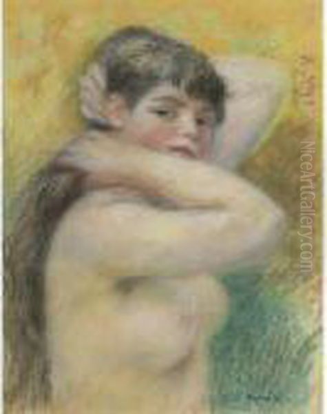 Femme Nue Se Coiffant Oil Painting by Pierre Auguste Renoir