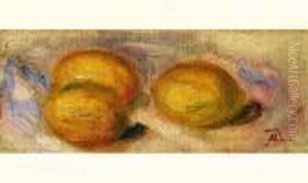 Les Trois Citrons Oil Painting by Pierre Auguste Renoir