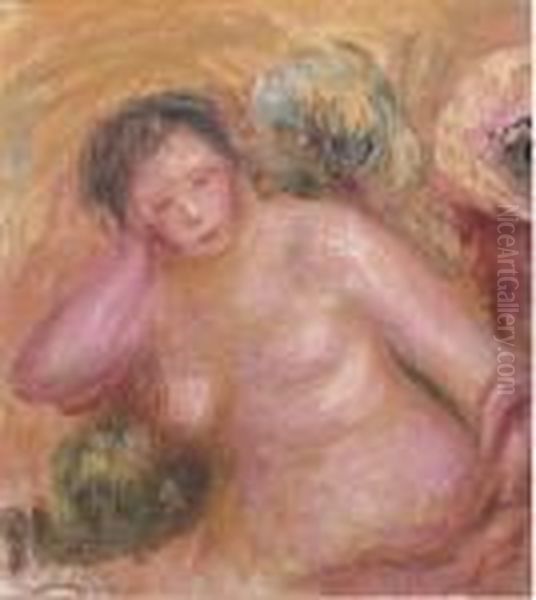 Femme Nue Assise Oil Painting by Pierre Auguste Renoir