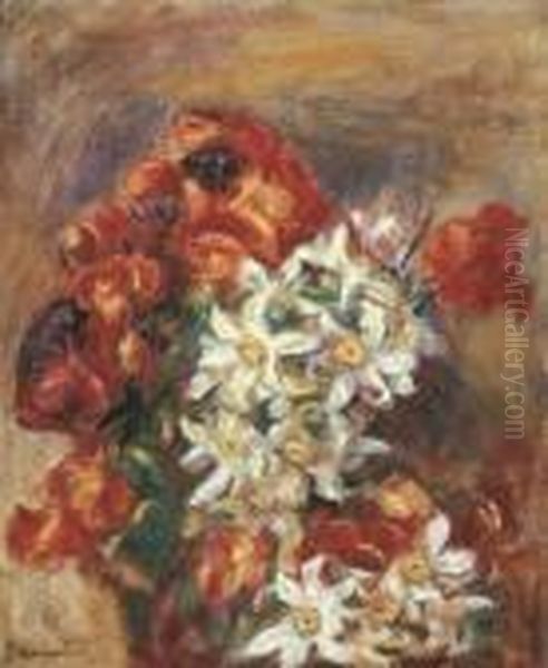 Fleurs Oil Painting by Pierre Auguste Renoir