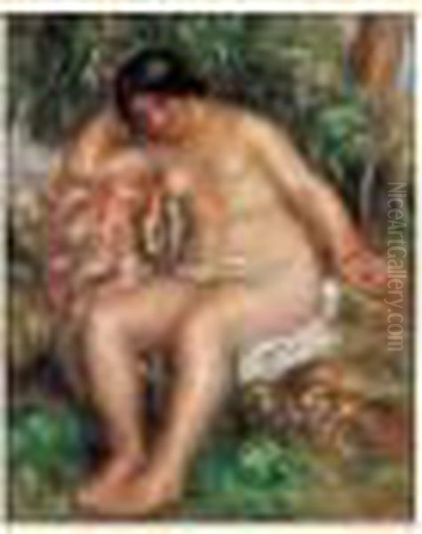 Baigneuse Assise Endormie Oil Painting by Pierre Auguste Renoir