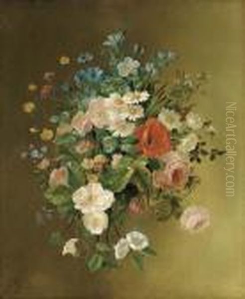 Bouquet De Fleurs Oil Painting by Pierre Auguste Renoir