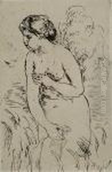 Baigneuse Debout A Mi-jambes Oil Painting by Pierre Auguste Renoir