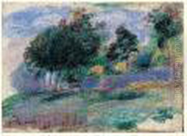 Paysage Aux Arbres Oil Painting by Pierre Auguste Renoir