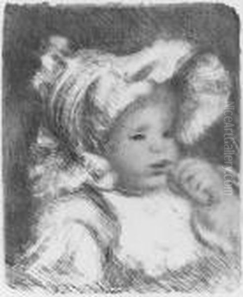 L'enfant Au Biscuit (d.,s. 31; Roger-marx 6) Oil Painting by Pierre Auguste Renoir