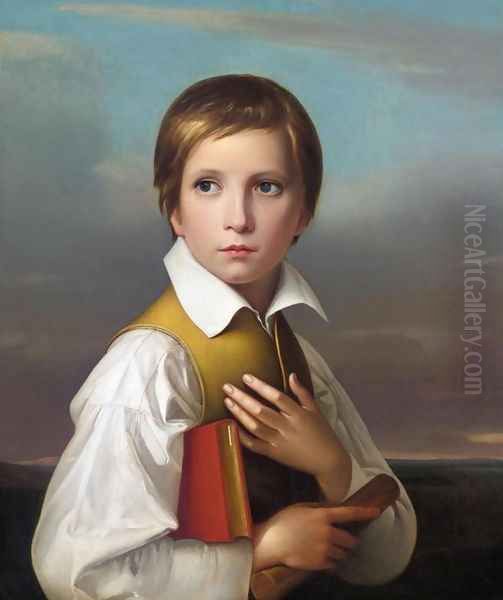 Felix Schadow Oil Painting by Friedrich Wilhelm von Schadow