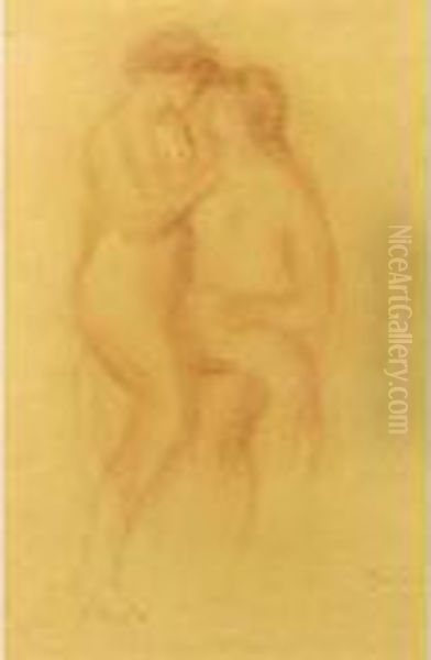 Deux Figures Oil Painting by Pierre Auguste Renoir