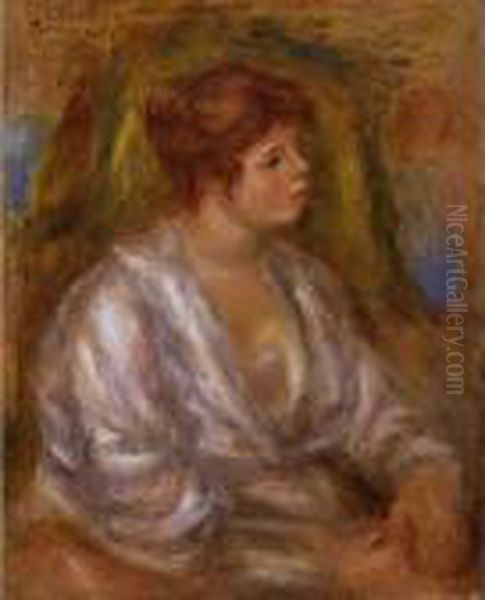 Portrait De Femme Oil Painting by Pierre Auguste Renoir