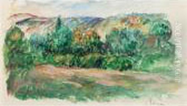 Paysage A Essoyes Oil Painting by Pierre Auguste Renoir