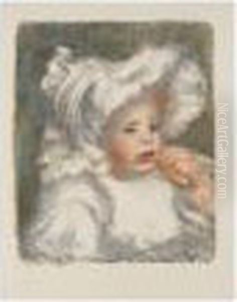 L'enfant Au Biscuit (jean Renoir) (s. 31; Delteil 31) Oil Painting by Pierre Auguste Renoir