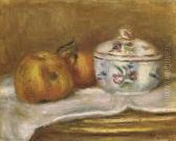 Sucrier, Pomme Et Orange Oil Painting by Pierre Auguste Renoir