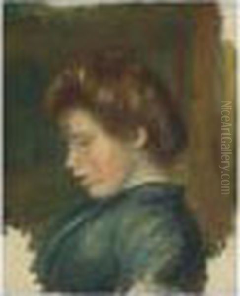 Tete De Femme Oil Painting by Pierre Auguste Renoir