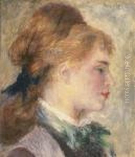 Portrait De Nini Lopez (profil Blond) Oil Painting by Pierre Auguste Renoir