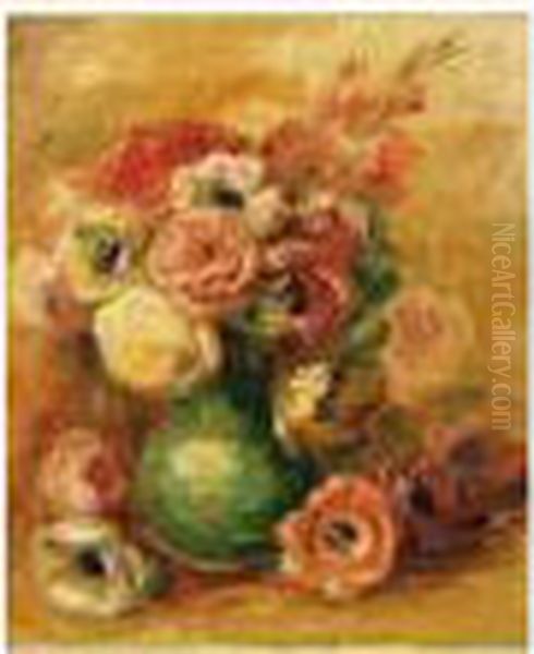 Nature Morte Aux Roses Oil Painting by Pierre Auguste Renoir