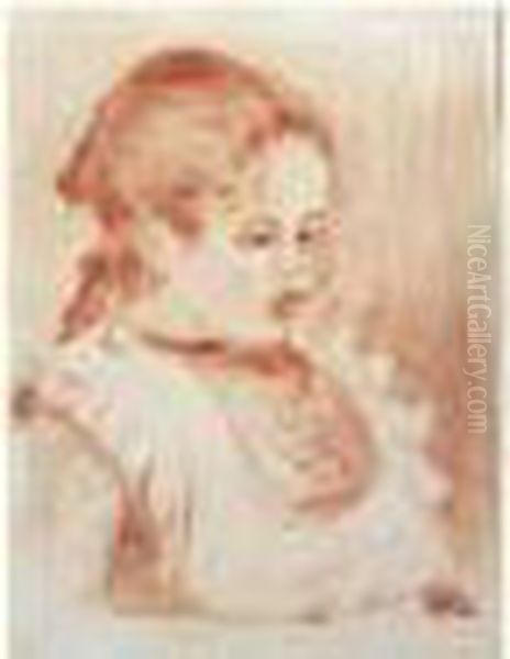 Jeune Fille Au Tablier Oil Painting by Pierre Auguste Renoir