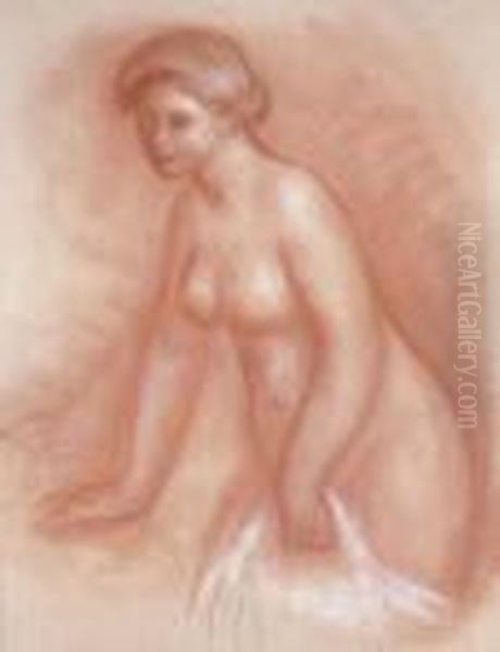 La Grande Baigneuse Oil Painting by Pierre Auguste Renoir