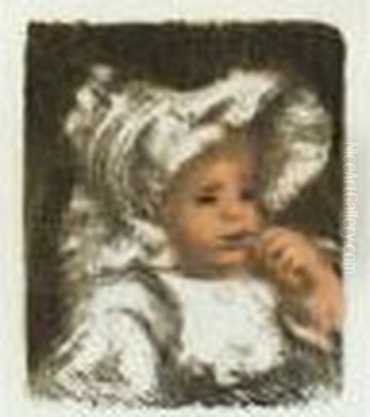 Enfant Au Biscuit (d., S. 31; Roger-marx 6) Oil Painting by Pierre Auguste Renoir