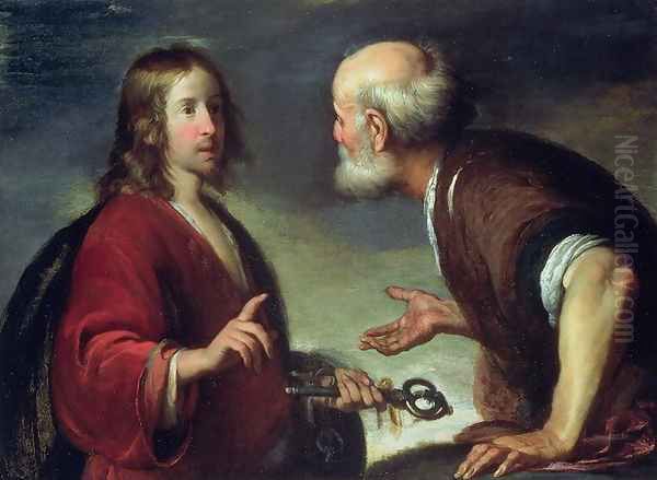 The Delivery of the Keys to St. Peter Oil Painting by Bernardo Strozzi