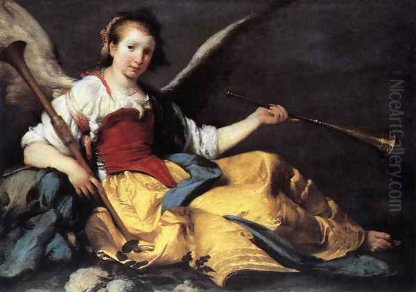 A Personification of Fame Oil Painting by Bernardo Strozzi