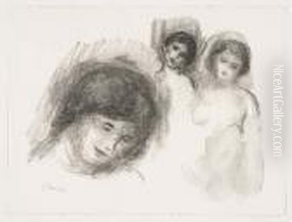 La Pierre Au Trois Croquis<</b> Oil Painting by Pierre Auguste Renoir