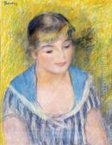 Buste De Femme Oil Painting by Pierre Auguste Renoir