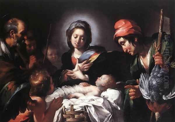 Adoration of the Shepherds 1616-18 Oil Painting by Bernardo Strozzi