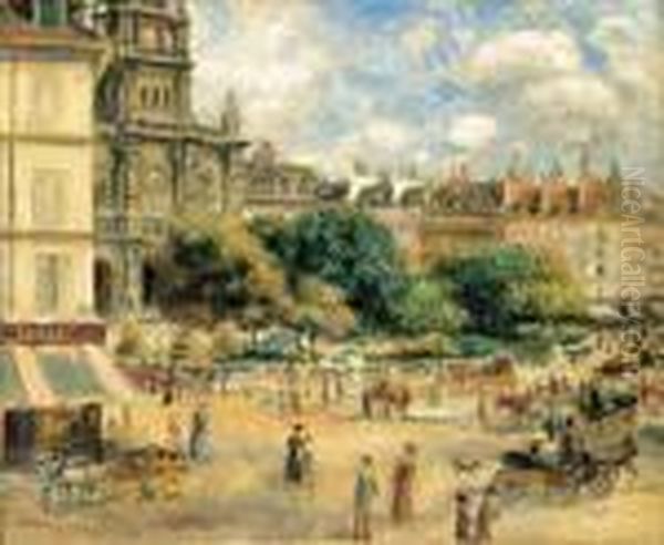 Place De La Trinite Oil Painting by Pierre Auguste Renoir