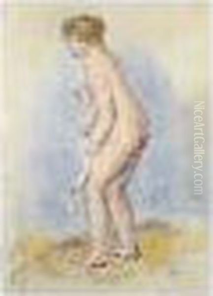 Baigneuse Debout, En Pied Oil Painting by Pierre Auguste Renoir