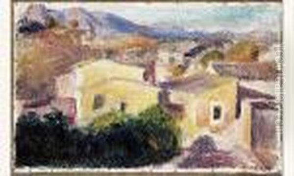 Paysages Vers Cagnes Oil Painting by Pierre Auguste Renoir