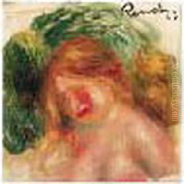 Tete De Femme Oil Painting by Pierre Auguste Renoir