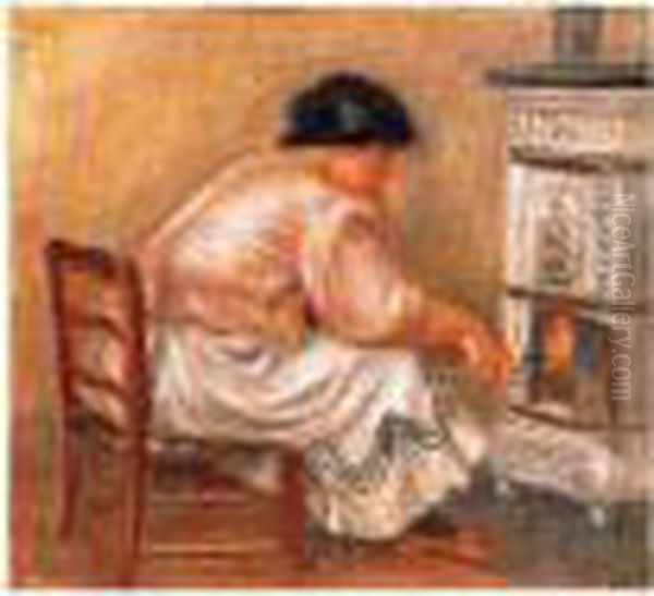 Femme Au Coin Du Poele Oil Painting by Pierre Auguste Renoir