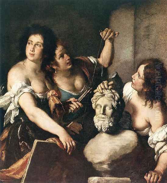 Allegory of Arts c. 1640 Oil Painting by Bernardo Strozzi