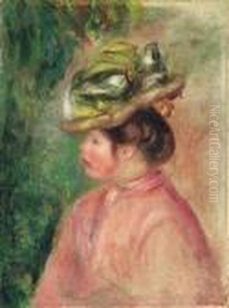 Femme Au Profil Oil Painting by Pierre Auguste Renoir