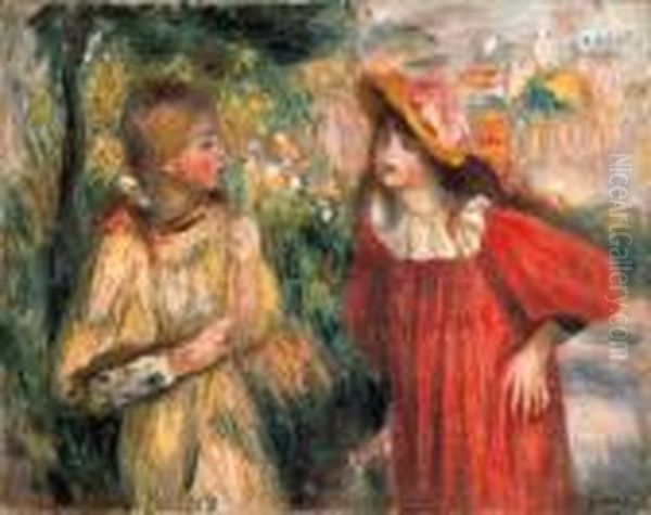 La Conversation Oil Painting by Pierre Auguste Renoir