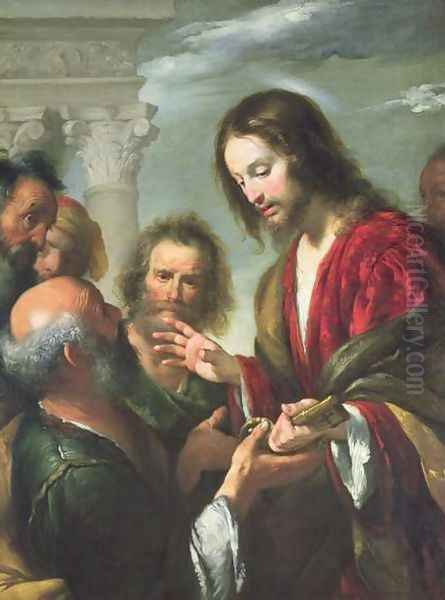 The Delivery of the Keys to St. Peter 2 Oil Painting by Bernardo Strozzi