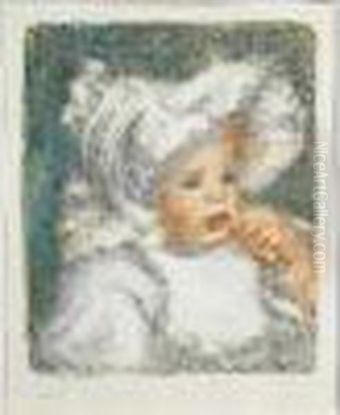 L'enfant Au Biscuit , Vers 1889 Oil Painting by Pierre Auguste Renoir