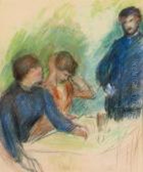 La Conversation Oil Painting by Pierre Auguste Renoir