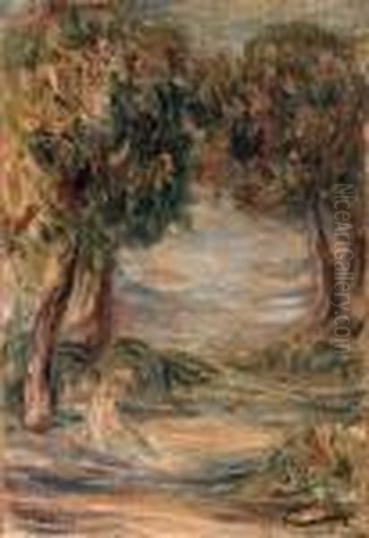 Homme Assis La Clairire Oil Painting by Pierre Auguste Renoir